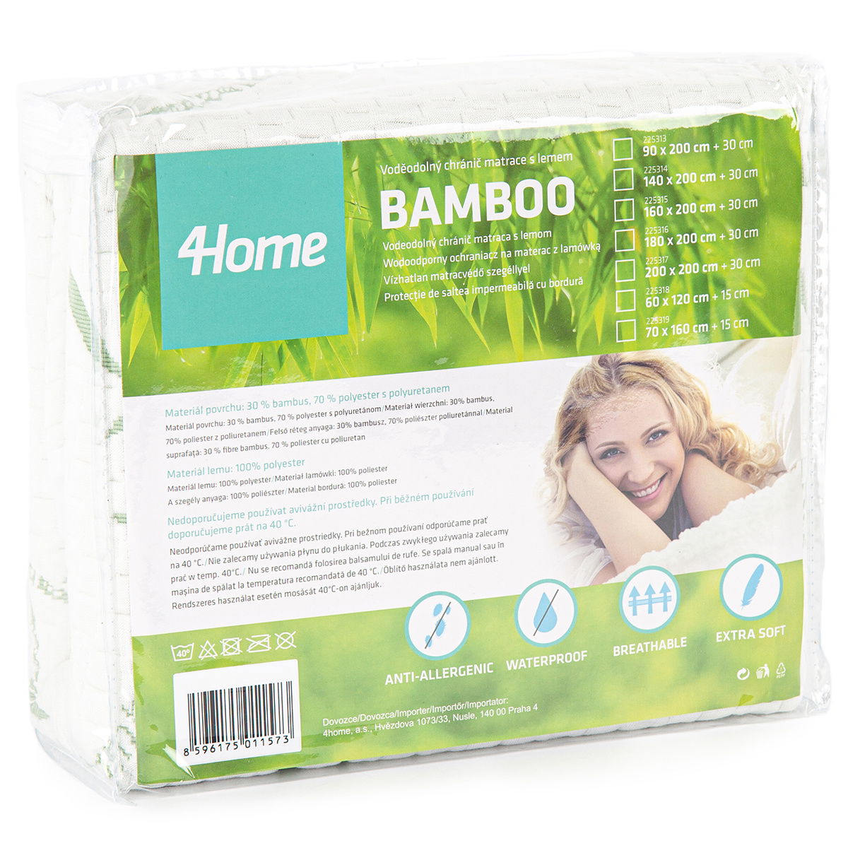 Bamboo Nepropustný chránič matrace s lemem, 60 x 120 cm – obrázok 8