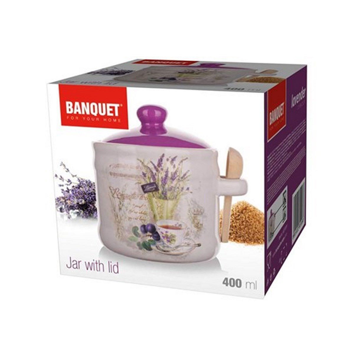 Banquet LAVENDER dóza se lžičkou 60ZF1099 400ml – obrázok 2