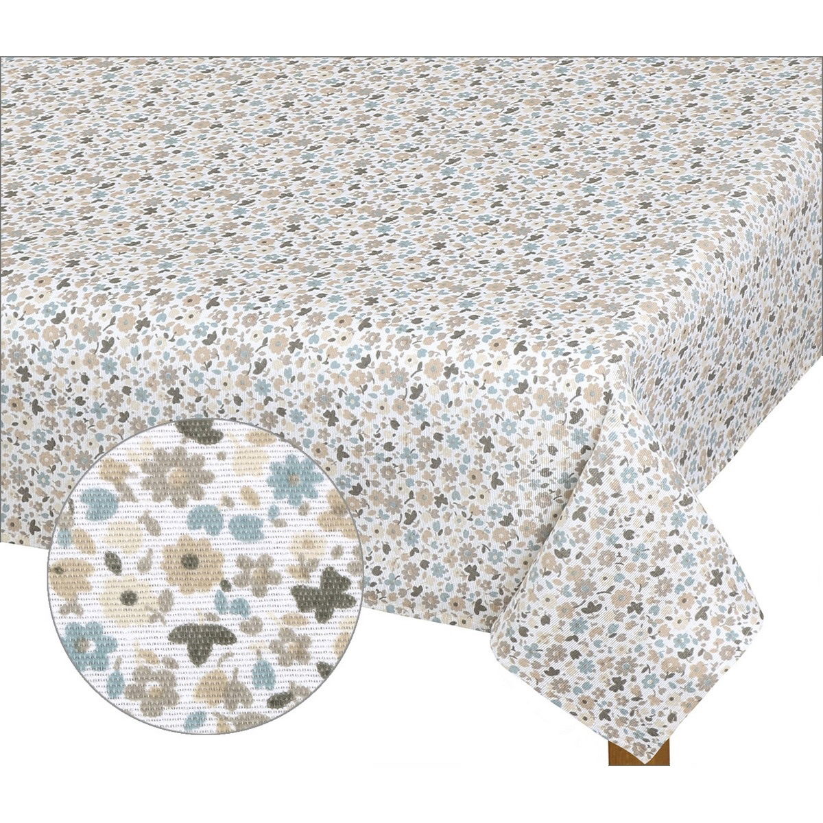 Bellatex Ubrus EMA Kvítek béžovomodrá, 70 x 70 cm – obrázok 2