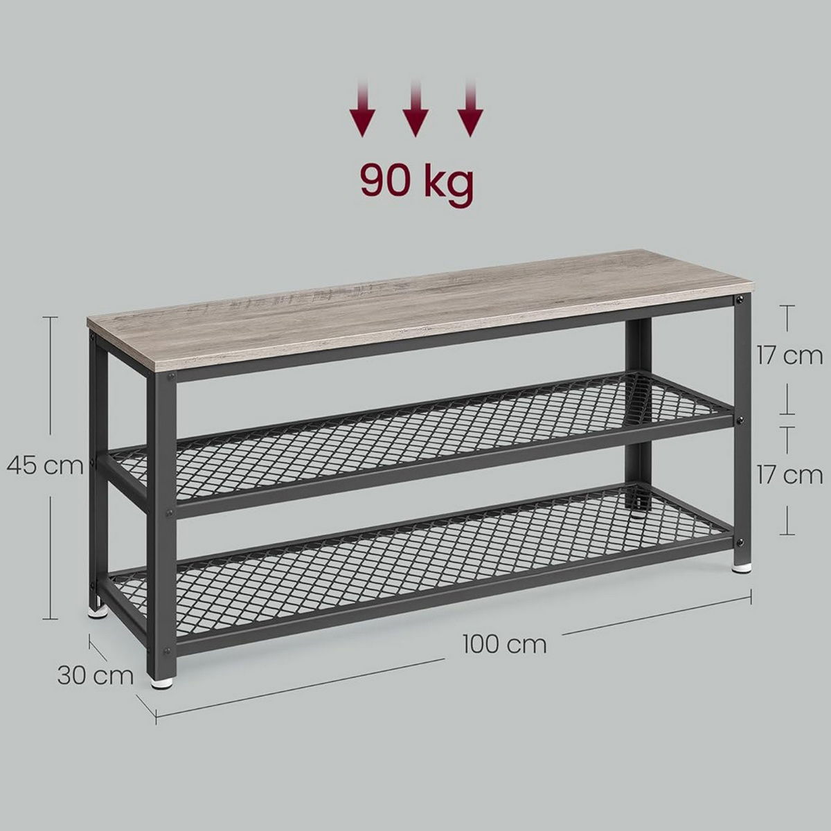 Botník E1078 GREY, šedá, 2 patra – obrázok 5