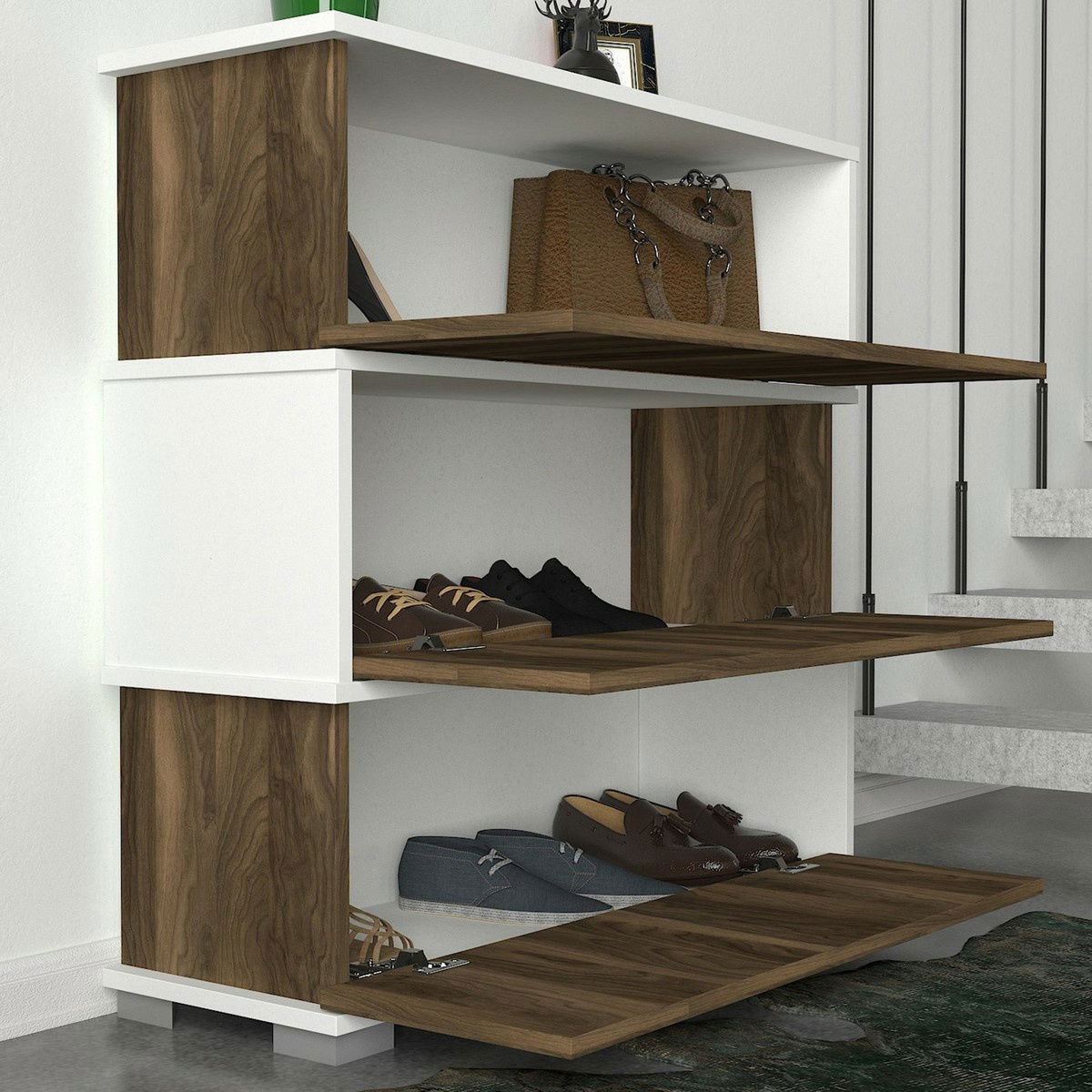 Botník Napolyon White and Walnut – obrázok 3