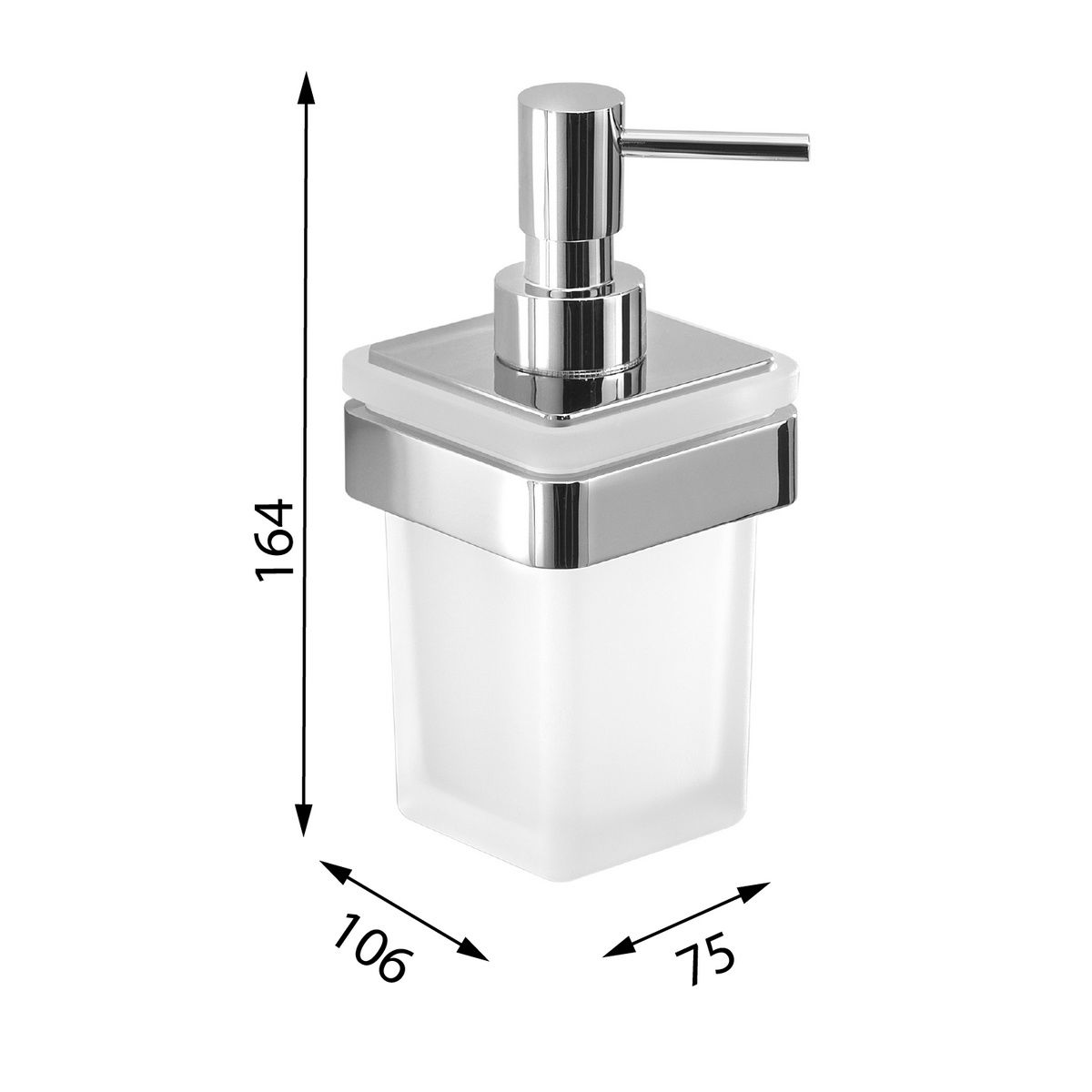 GEDY A88114 Samoa dávkovač mýdla 170 ml, mléčné sklo/černá – obrázok 3