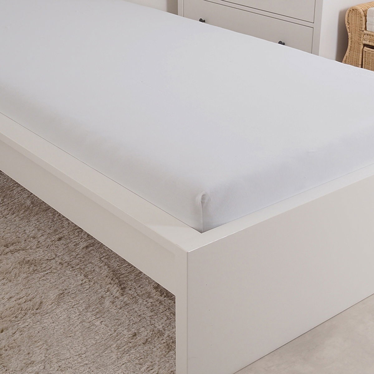 jersey prostěradlo Mako bílá, 90 x 200 cm – obrázok 3