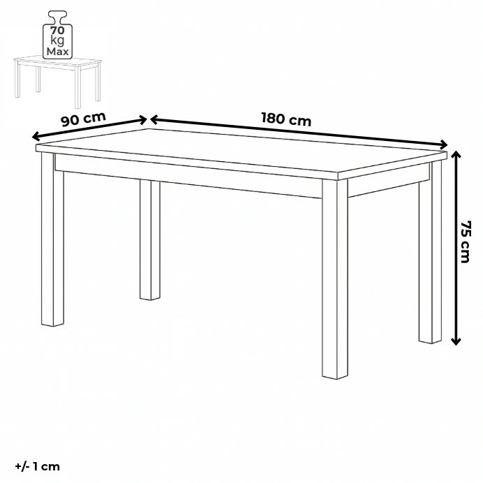 Jídelní stůl 180 x 90 cm, dub, XXL – obrázok 12