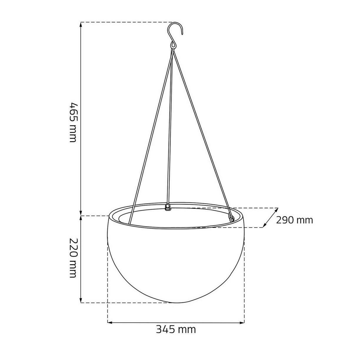 Keter Závěsný květináč Sphere tmavě hnědá, pr. 35 cm – obrázok 2
