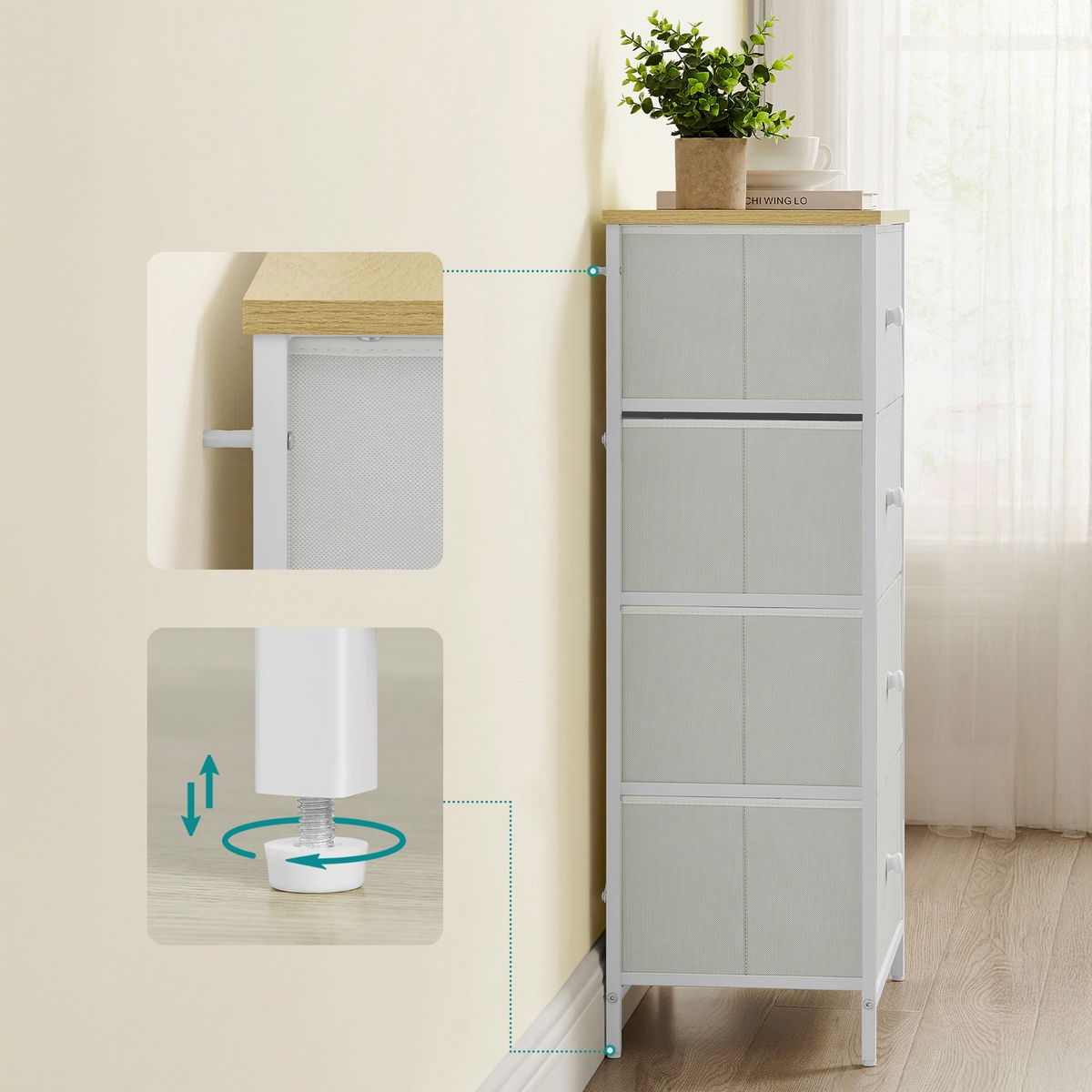Komoda E1051 WT, 56 cm, M – obrázok 4