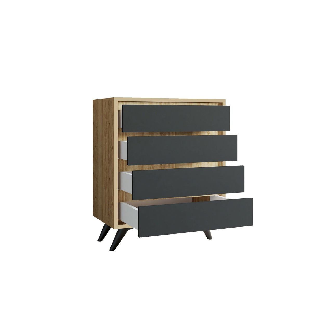 Komoda Suvera Oak and Anthracite – obrázok 2
