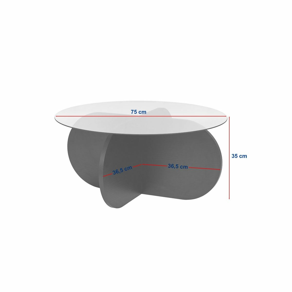 Konferenční stolek Aeris Black s tmavým sklem – obrázok 7