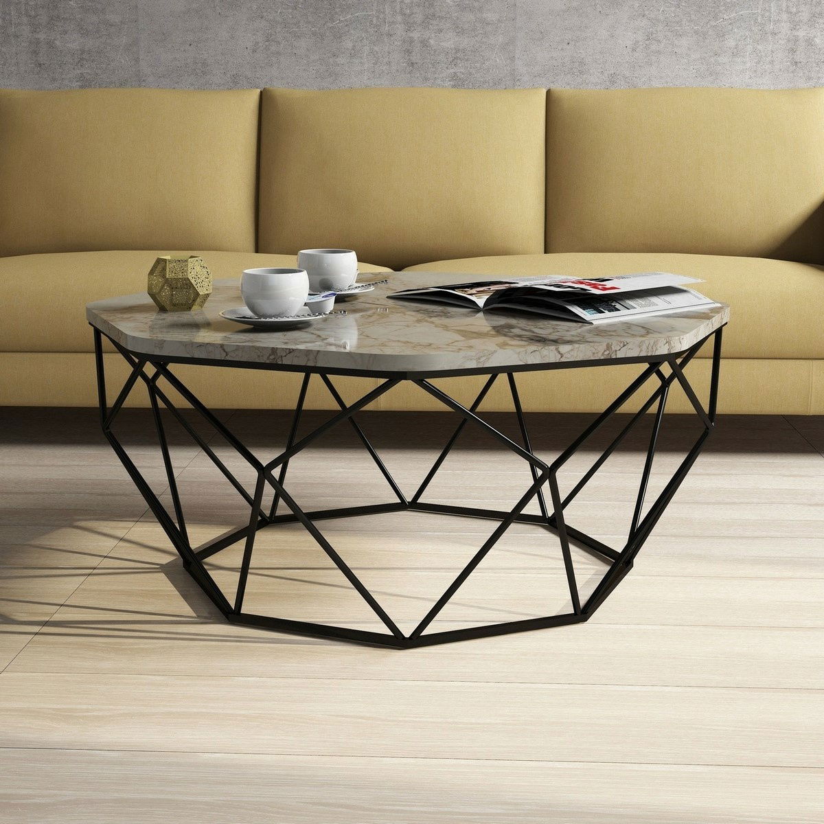 Konferenční stolek Diamond White Marble – obrázok 4