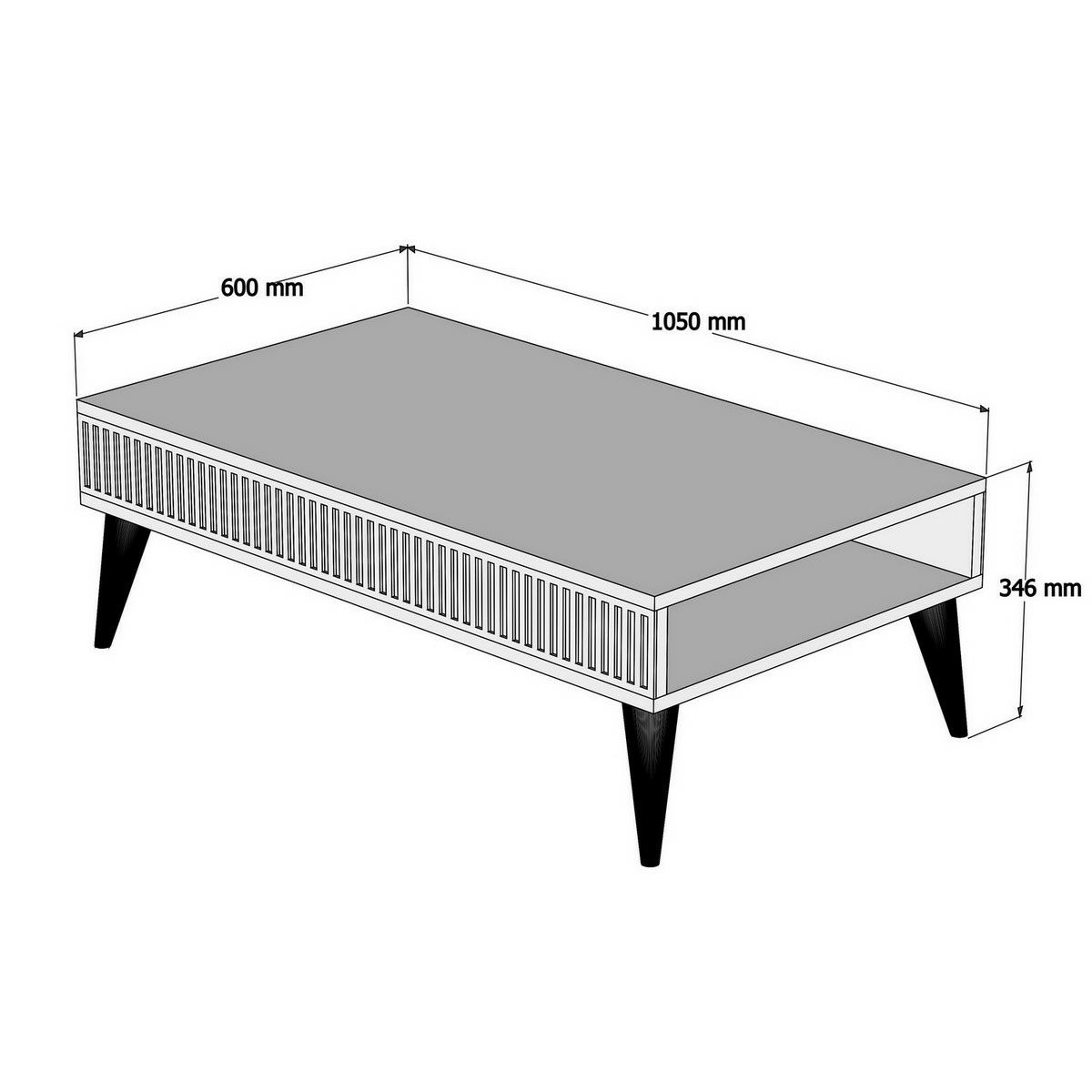 Konferenční stolek Mila White Marble and Walnut – obrázok 4