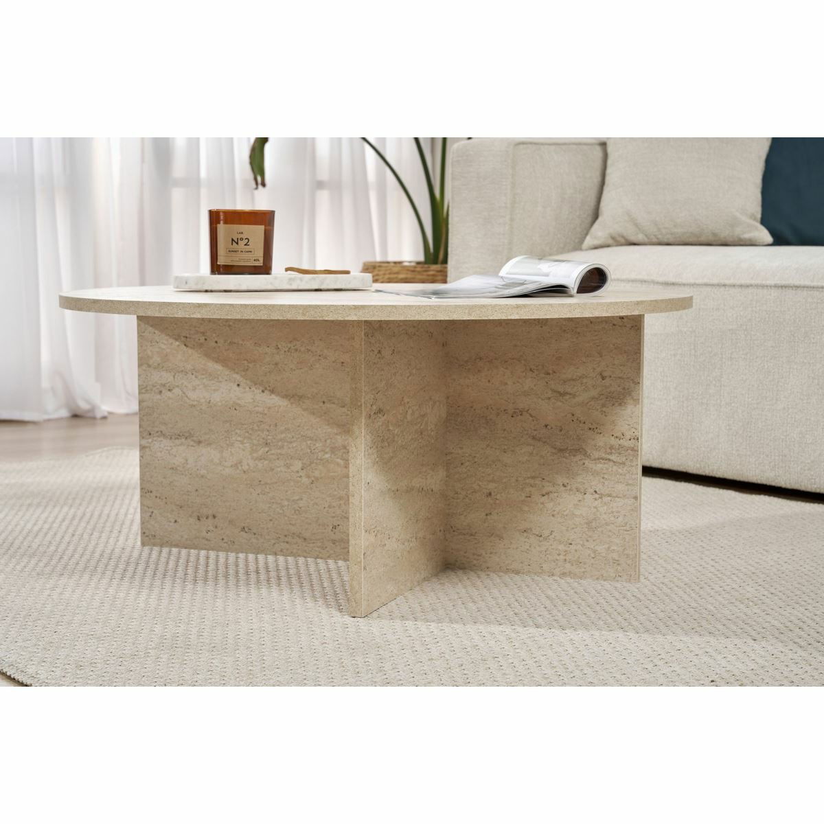 Konferenční stolek Soleil Travertine – obrázok 4