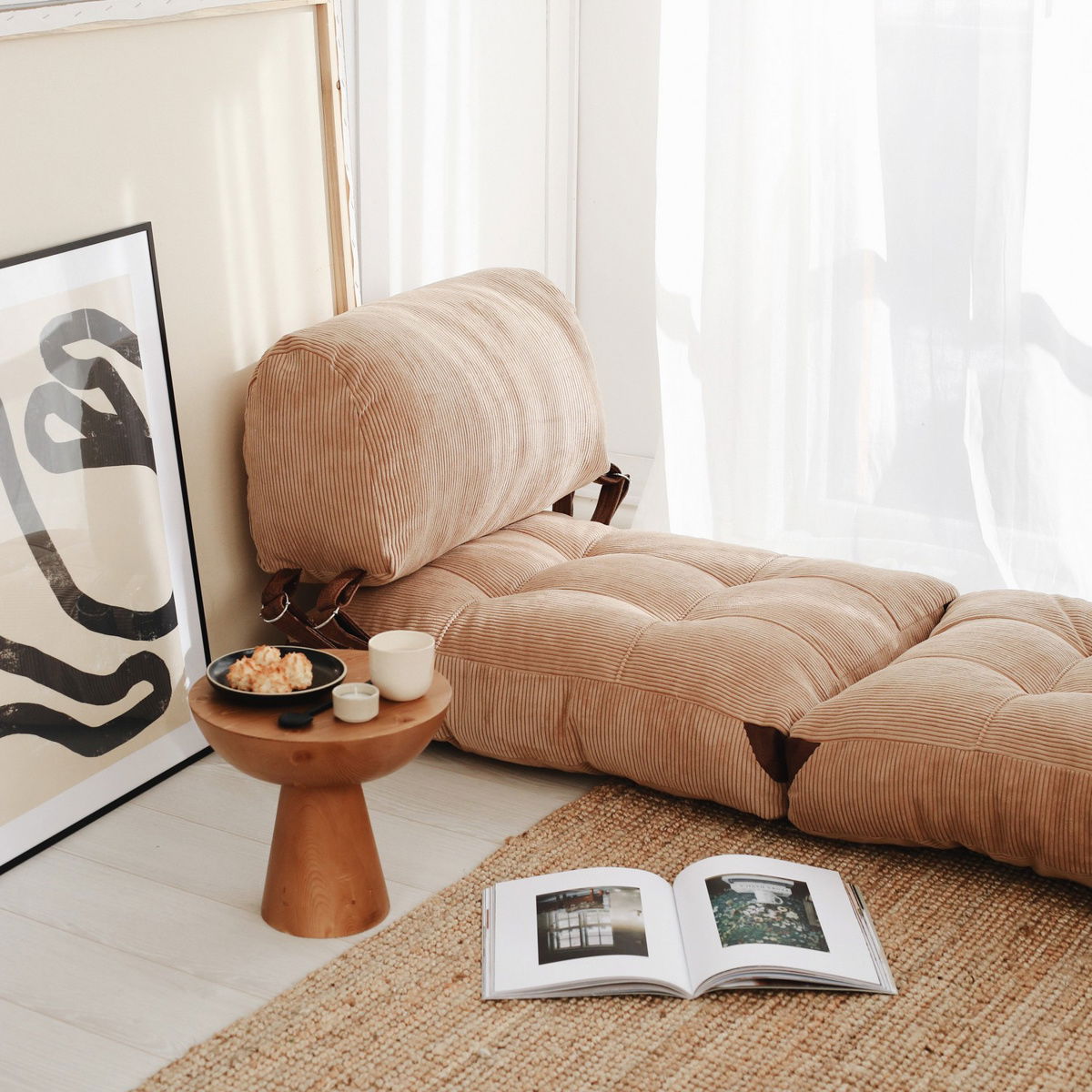 Křeslo Fold Kadife Camel – obrázok 4