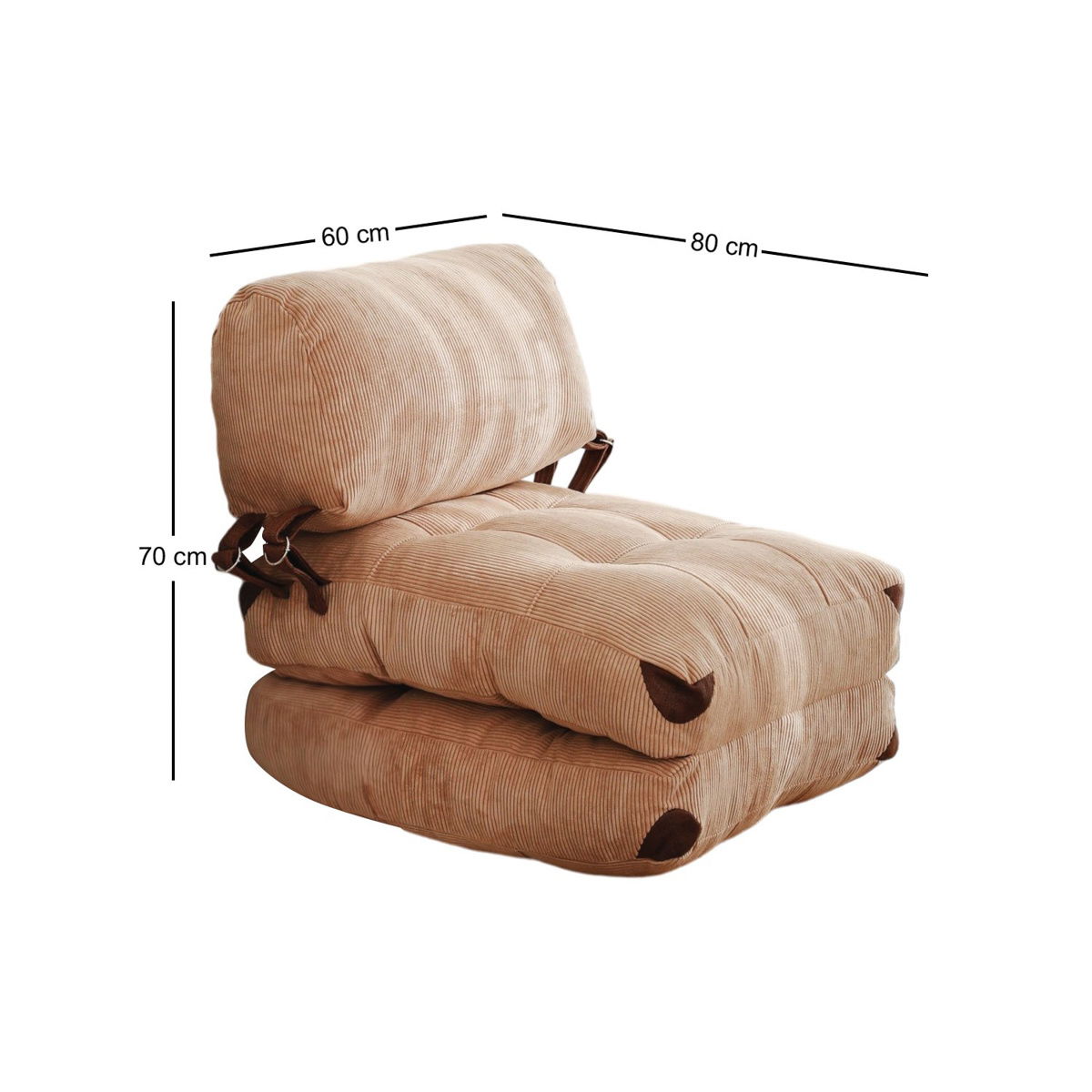Křeslo Fold Kadife Camel – obrázok 7