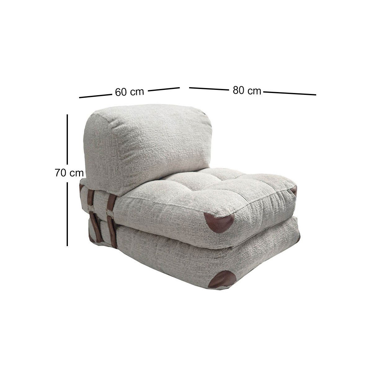 Křeslo Fold Teddy Grey – obrázok 4