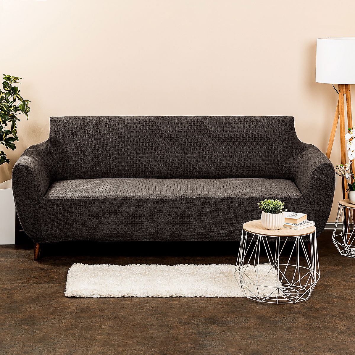 Multielastický potah na sedačku Comfort Plus hnědá, 180 - 220 cm, 180 - 220 cm