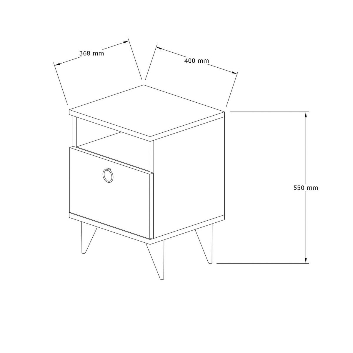 Noční stolek Barlo Walnut – obrázok 4