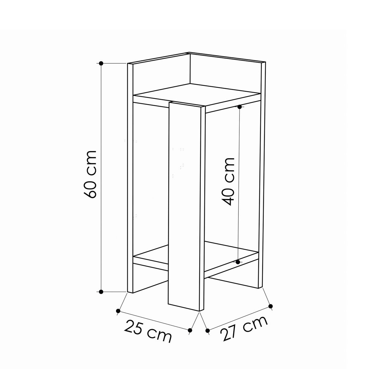 Noční stolek Elos Right White – obrázok 3