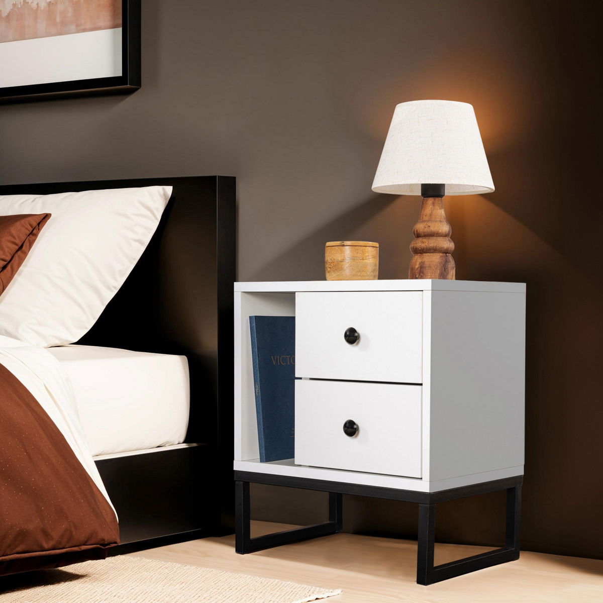 Noční stolek Glimmer White – obrázok 6