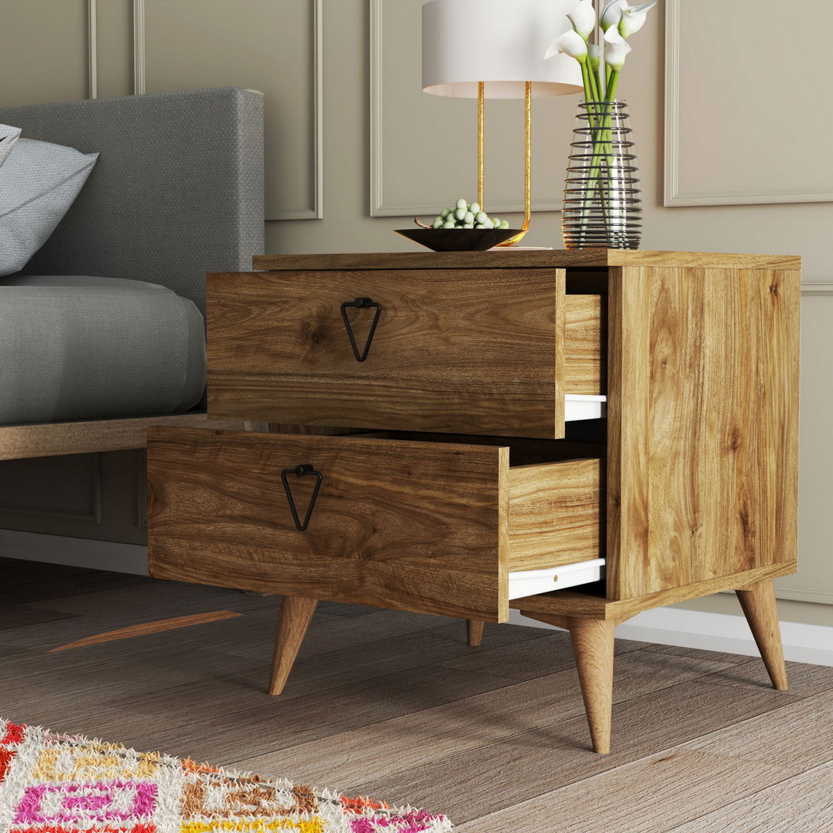 Noční stolek Versa-Ce Walnut – obrázok 3