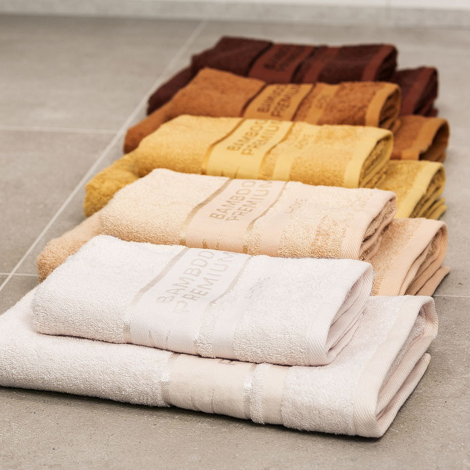 Osuška Bamboo Premium béžová, 70 x 140 cm – obrázok 5
