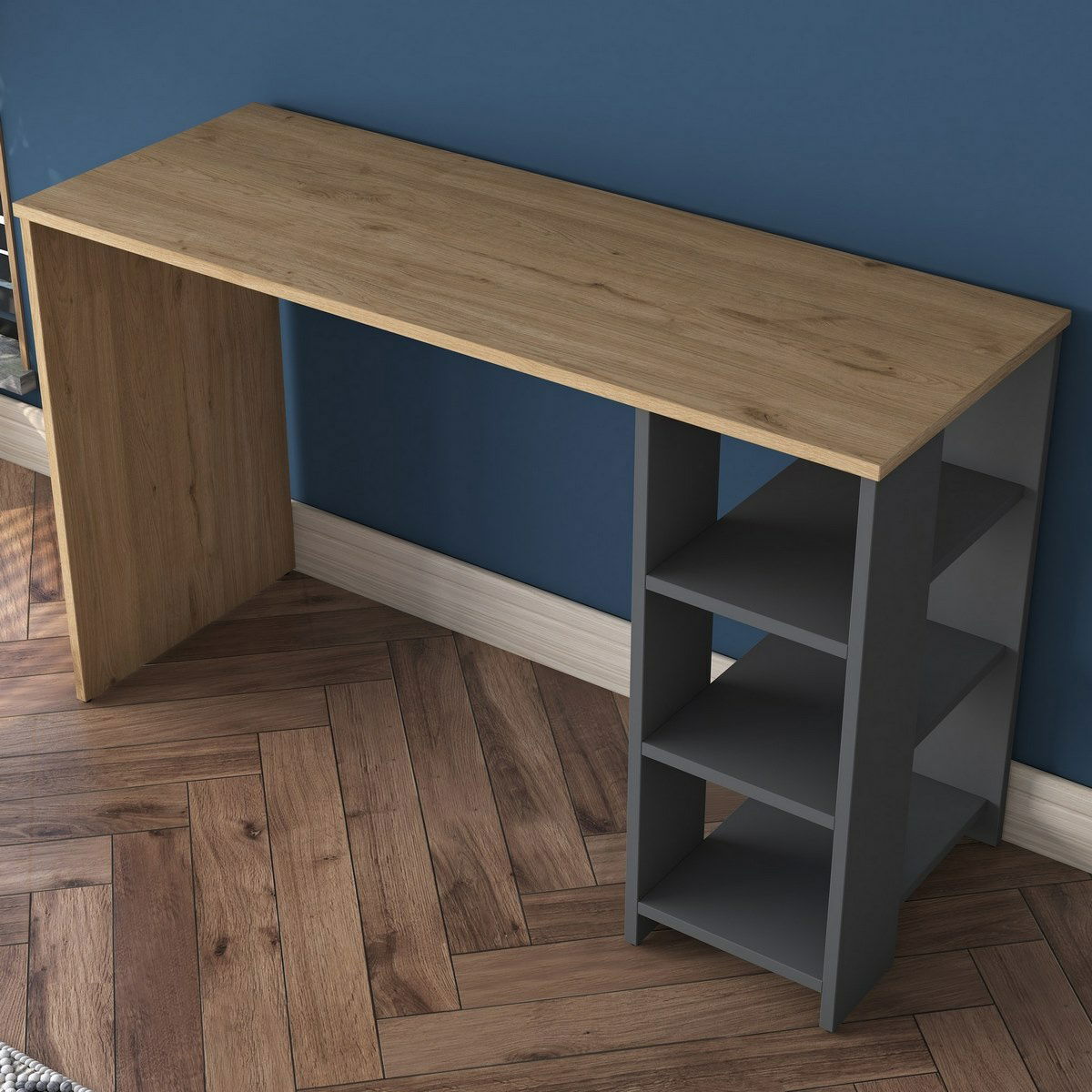 Pracovní stůl Hamen Walnut and Anthracite – obrázok 3