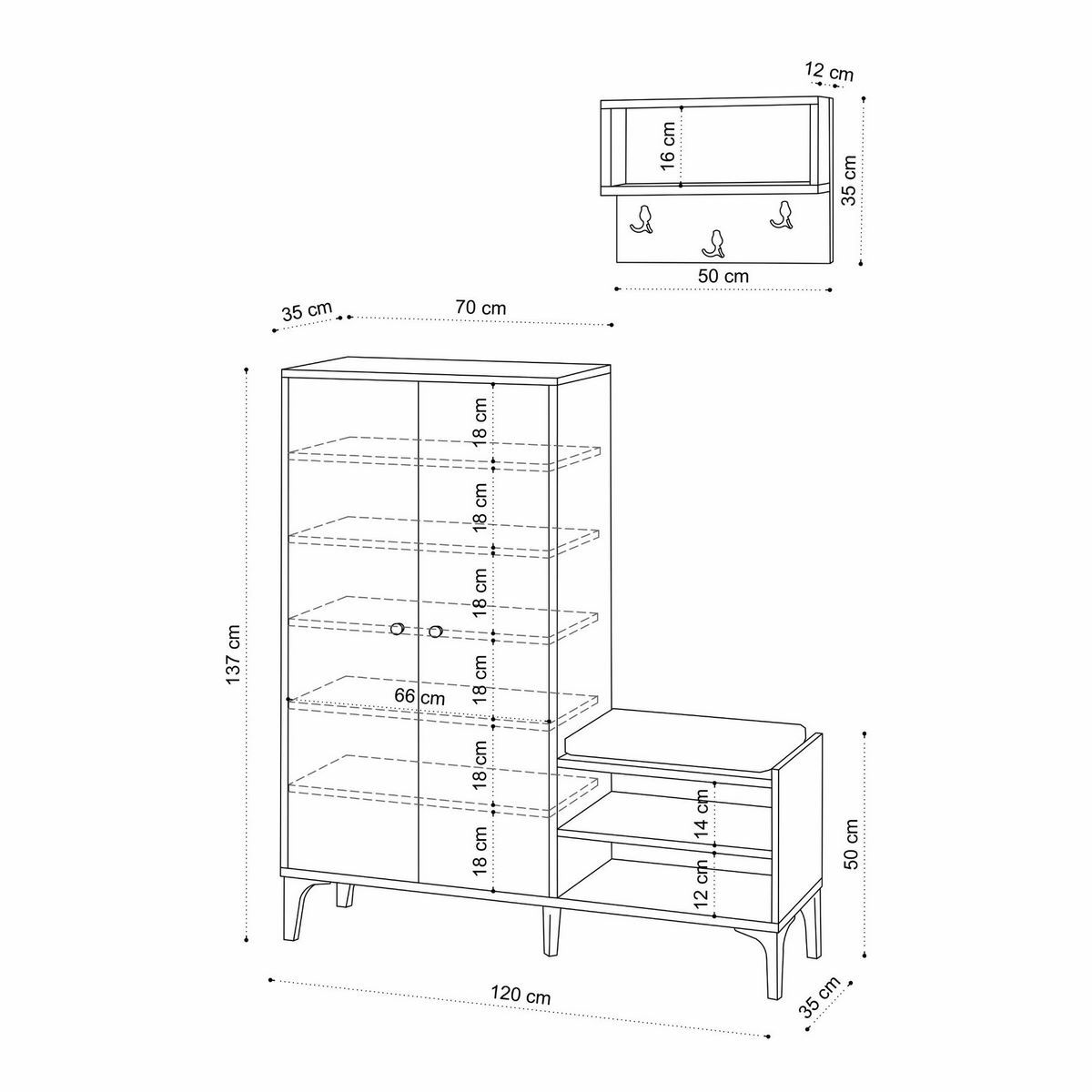 Předsíňová sestava Jess Oak – obrázok 5