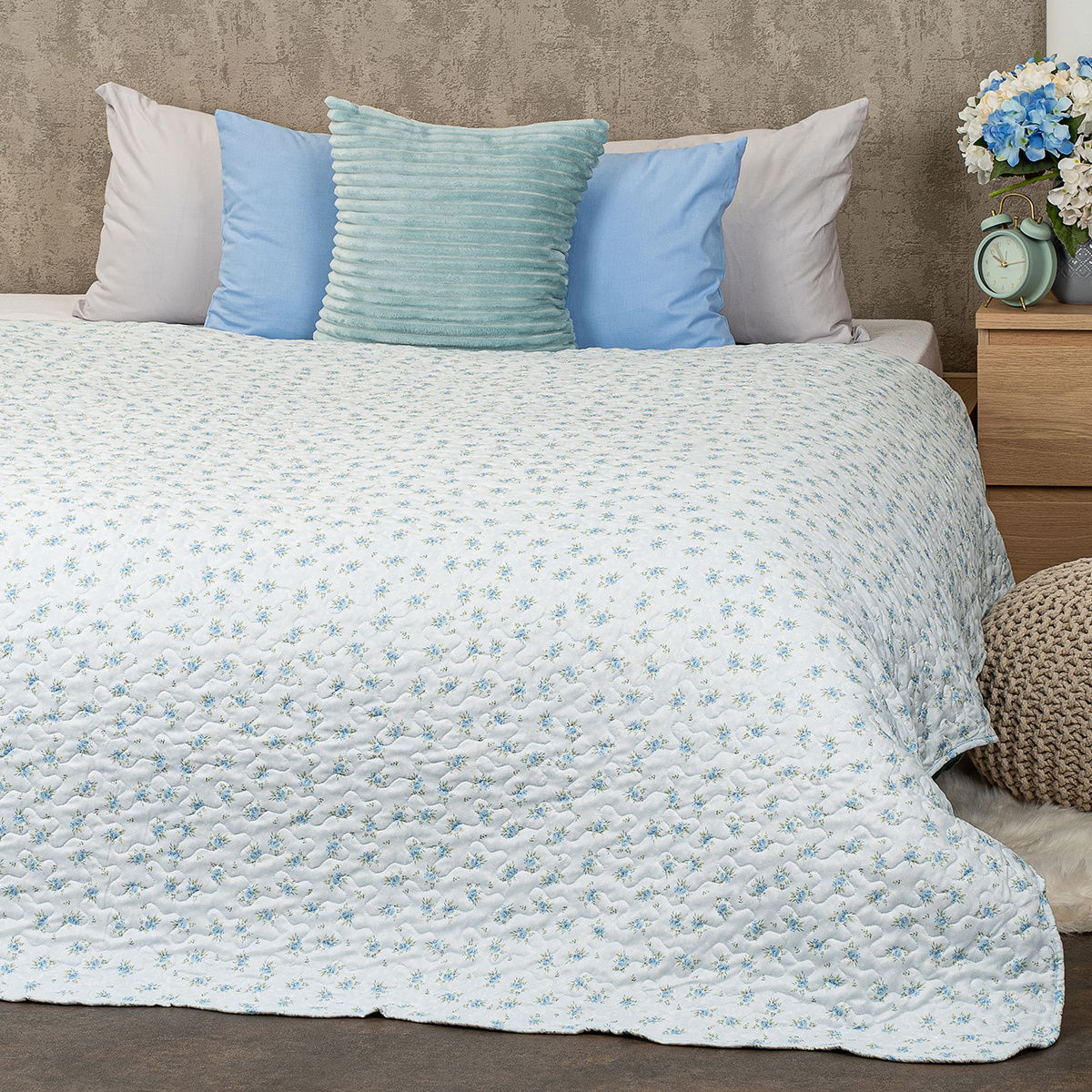 Přehoz na postel Blue Patchwork, 220 x 240 cm – obrázok 3