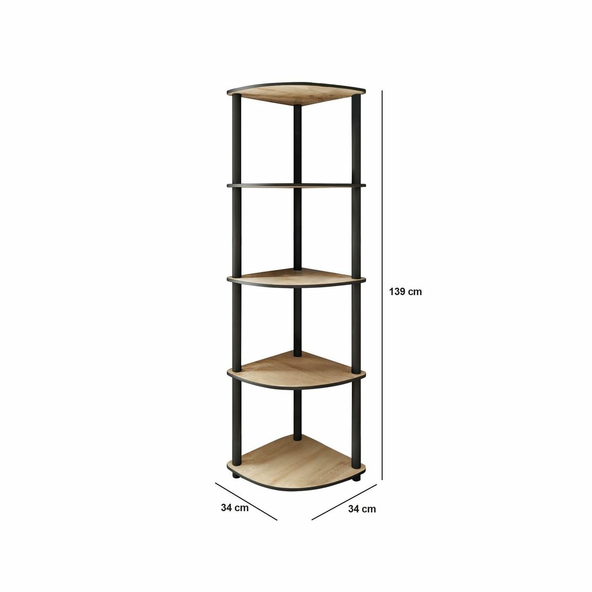 Regál Corner Oak, 5 polic – obrázok 4