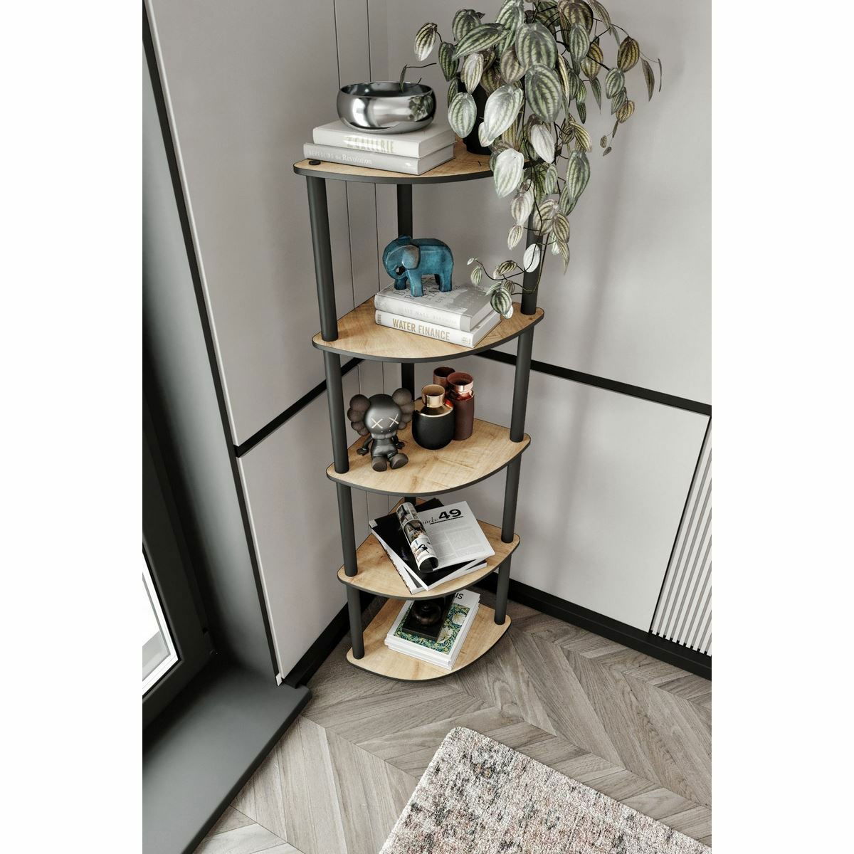Regál Corner Oak, 5 polic – obrázok 2