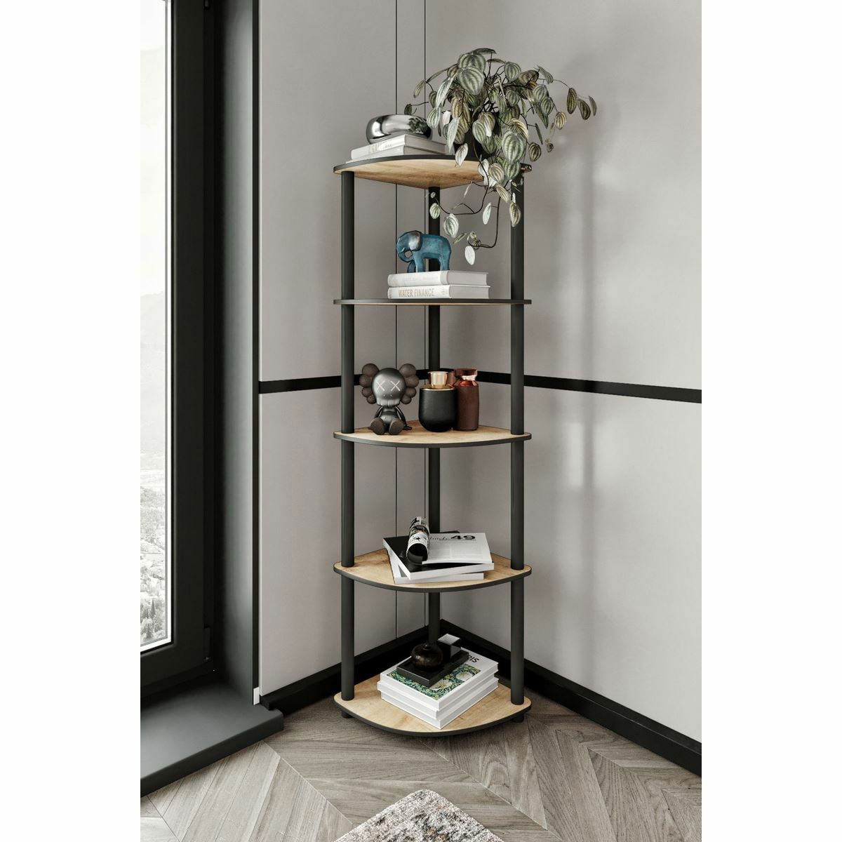 Regál Corner Oak, 5 polic – obrázok 3
