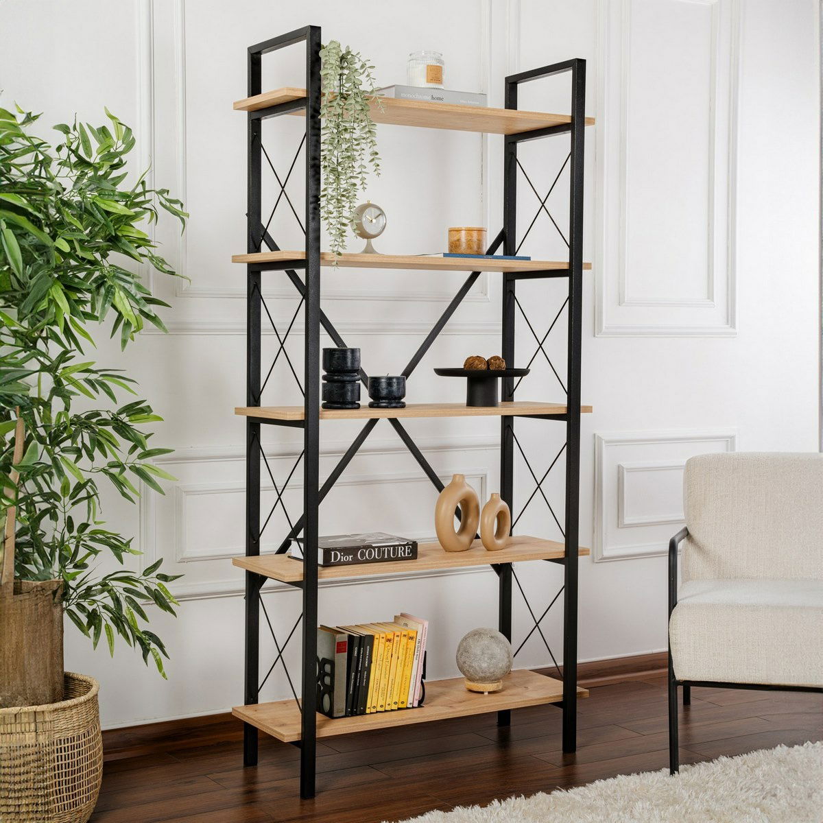 Regál Elysian Oak and Black – obrázok 5