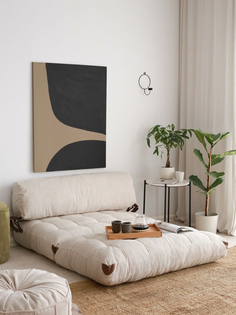 Rozkládací pohovka Fold Kadife 2 White – obrázok 4