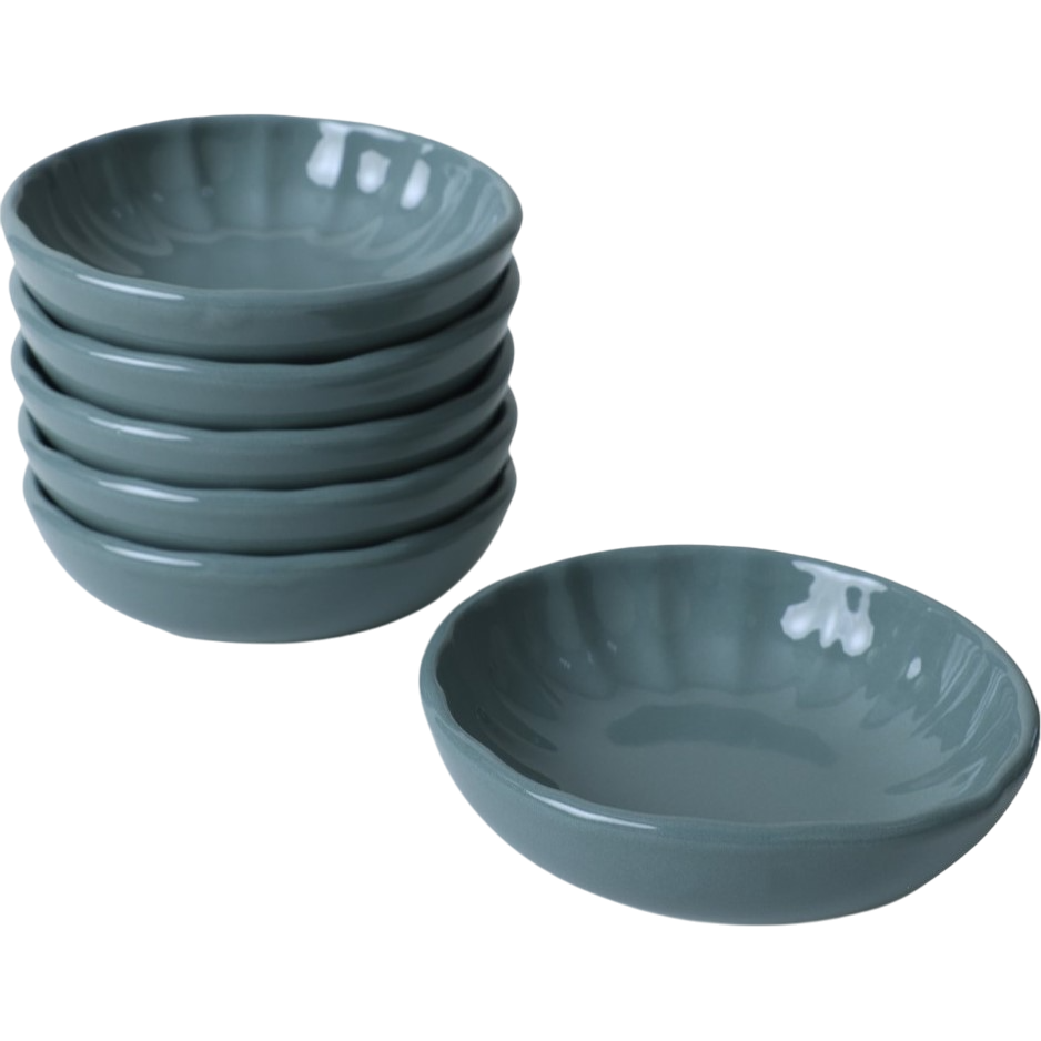 Sada 6 kameninových misek Laguna 12 cm, petrolejová
