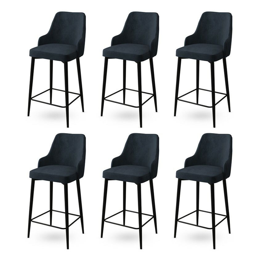 Sada barových židlí Enox Anthracite and Black, 6 ks, 6 ks