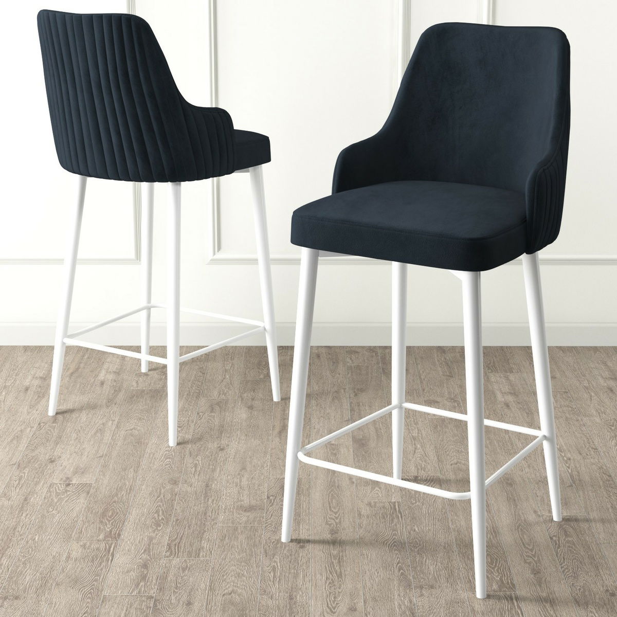 Sada barových židlí Enox Anthracite and White, 4 ks, 4 ks – obrázok 3
