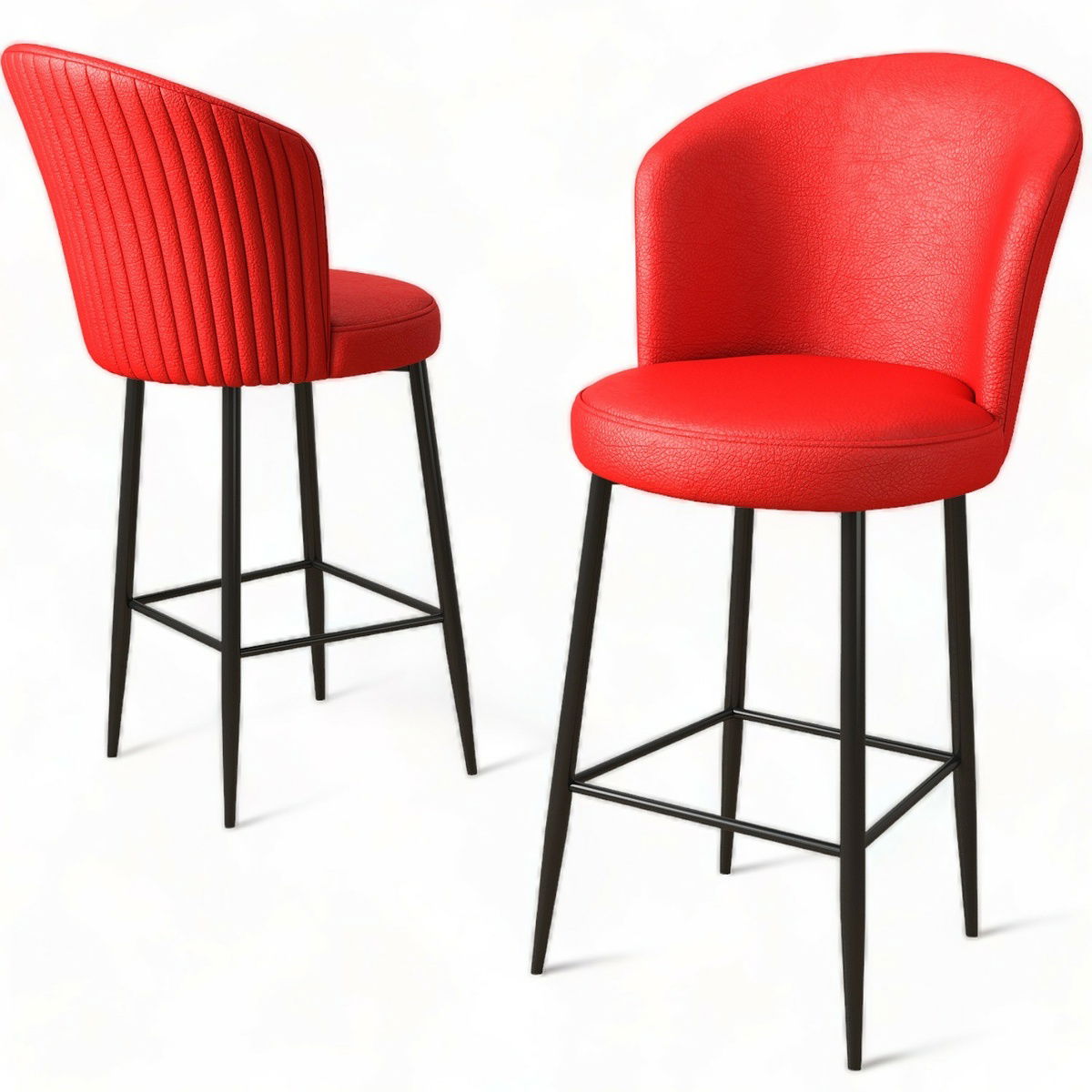 Sada barových židlí Uras Red and Black, 4 ks, 4 ks – obrázok 2