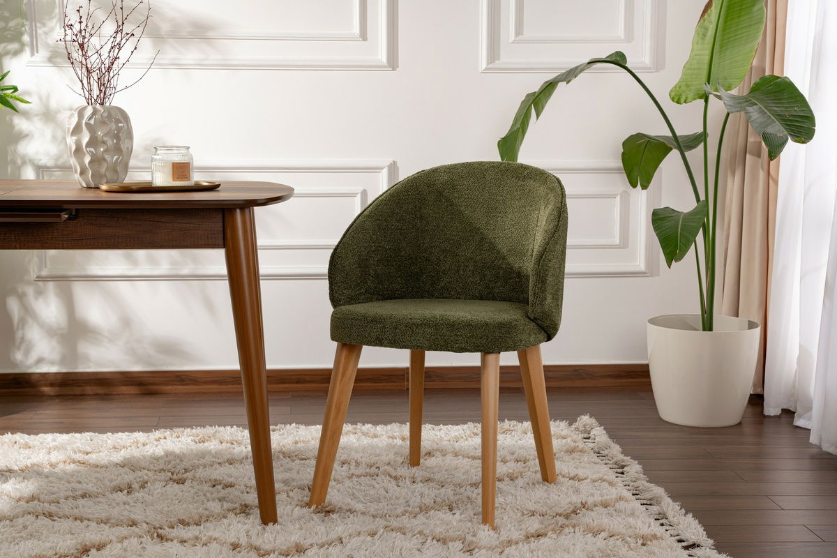 Sada jídelních židlí Bentley Green and Light Oak, 2 ks – obrázok 6