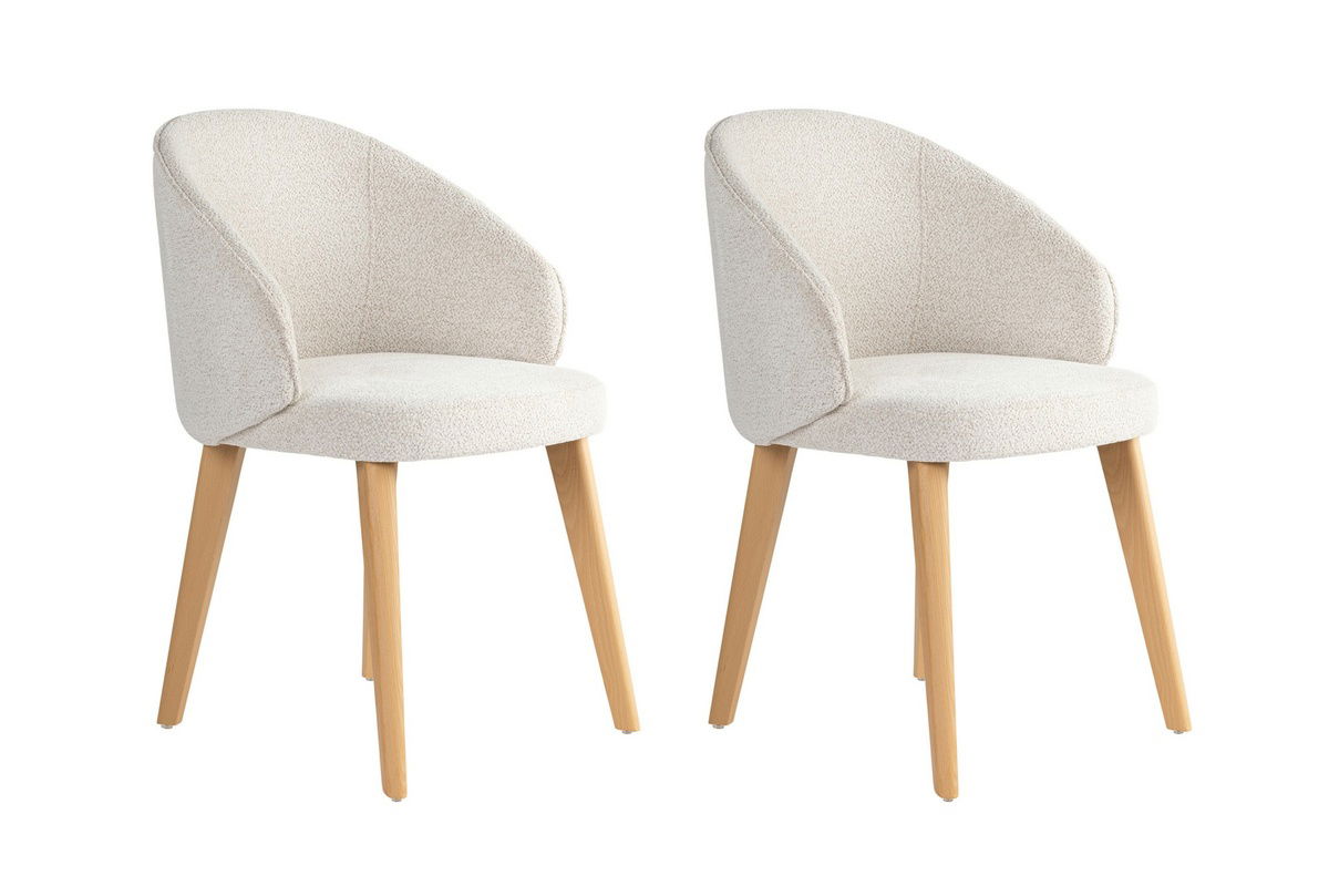 Sada jídelních židlí Bentley White and Light Oak, 2 ks – obrázok 2