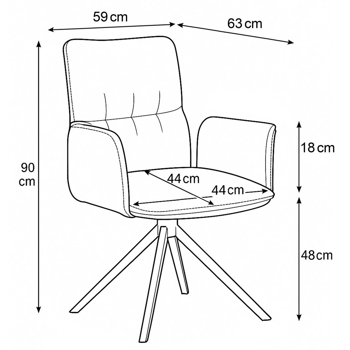 Sada jídelních židlí DCH-D1328 GREY2, 2 ks – obrázok 12