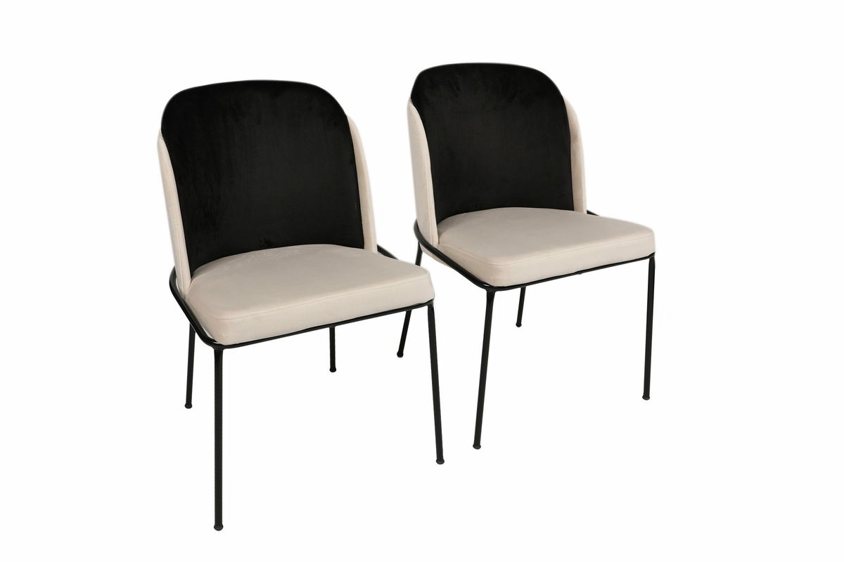 Sada jídelních židlí Dore Cream and Black, 2 ks, 2 ks