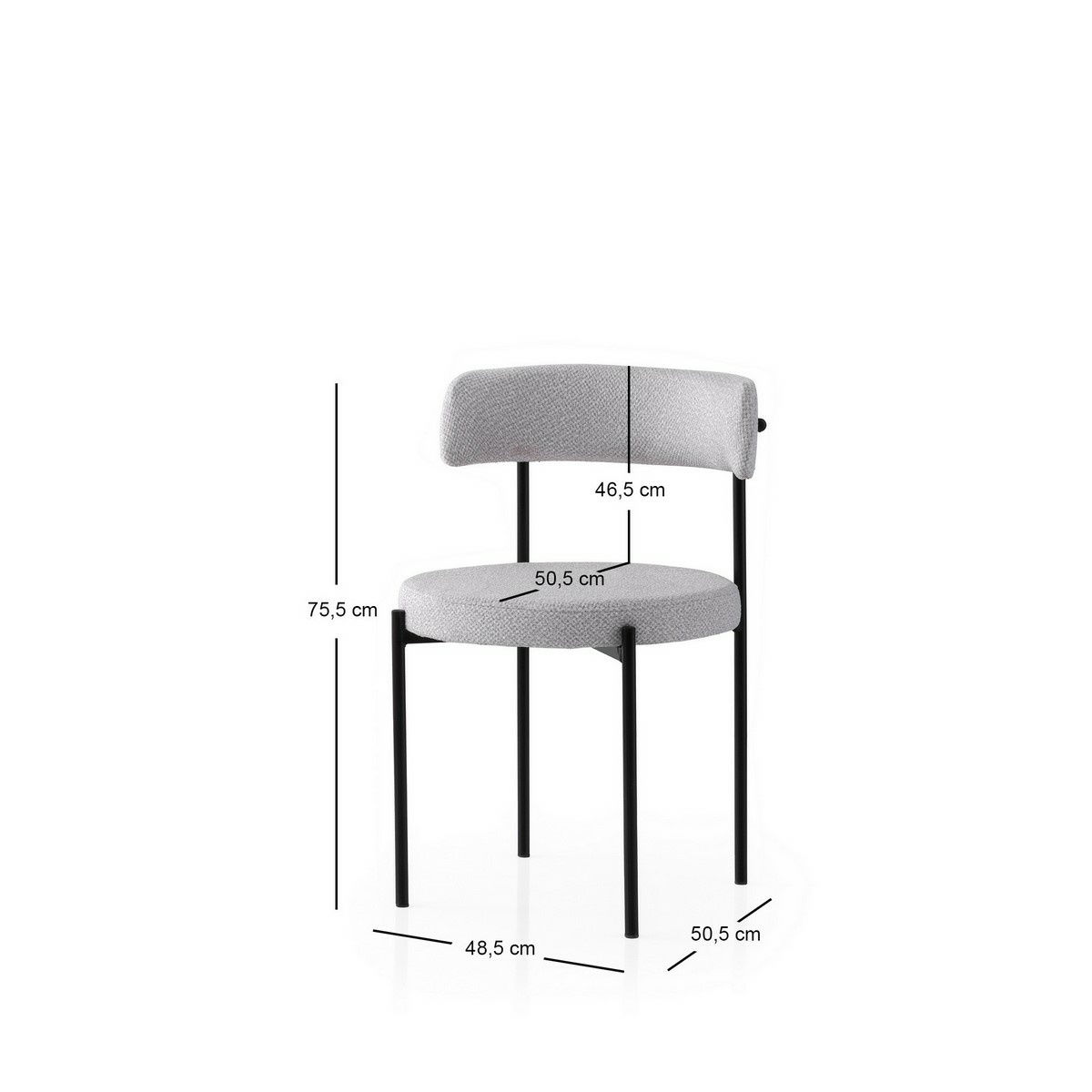 Sada jídelních židlí Gini Light Grey and Black, 2 ks – obrázok 4