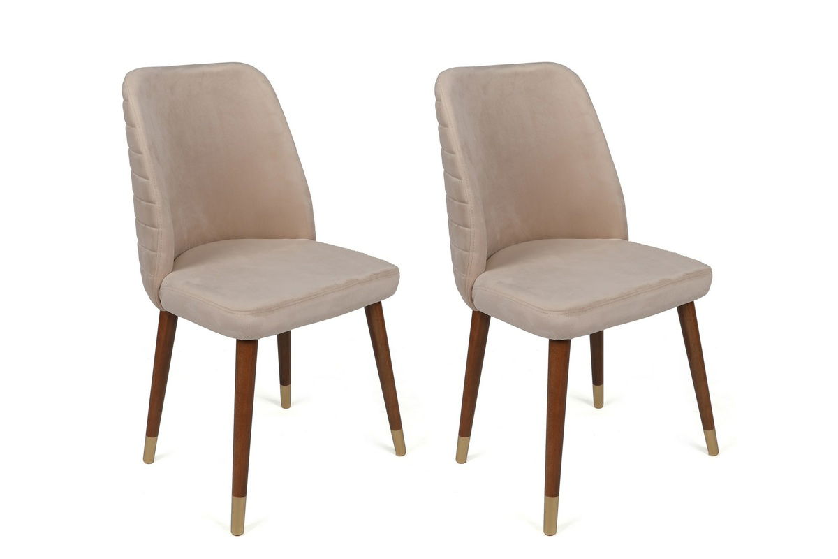 Sada jídelních židlí Hugo Cream and Walnut, 4 ks – obrázok 3