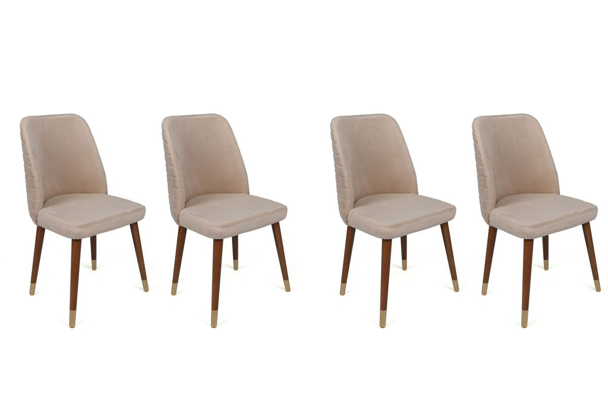 Sada jídelních židlí Hugo Cream and Walnut, 4 ks – obrázok 2