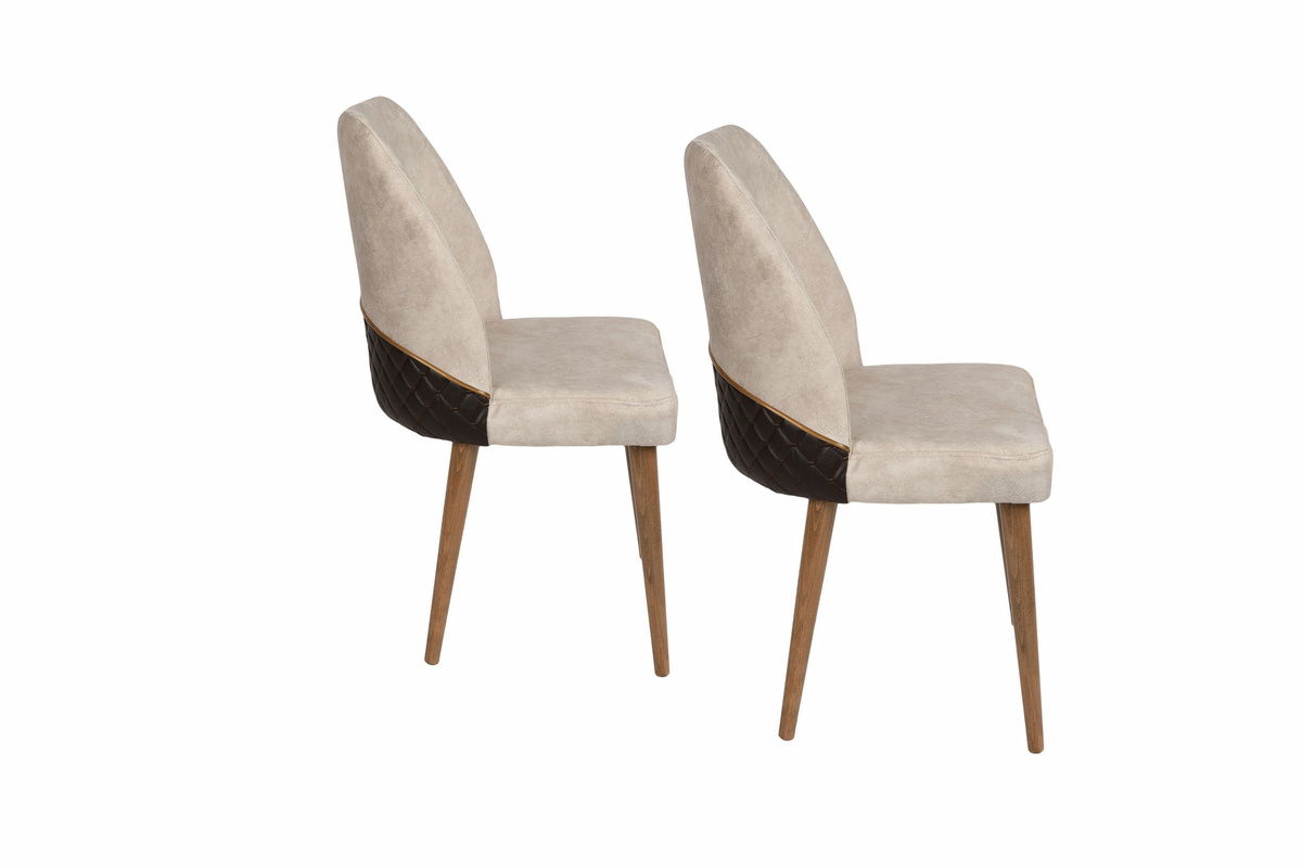 Sada jídelních židlí Nova Cream and Walnut, 2 ks, 2 ks – obrázok 3