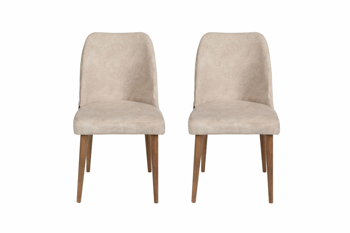 Sada jídelních židlí Nova Cream and Walnut, 2 ks, 2 ks – obrázok 2