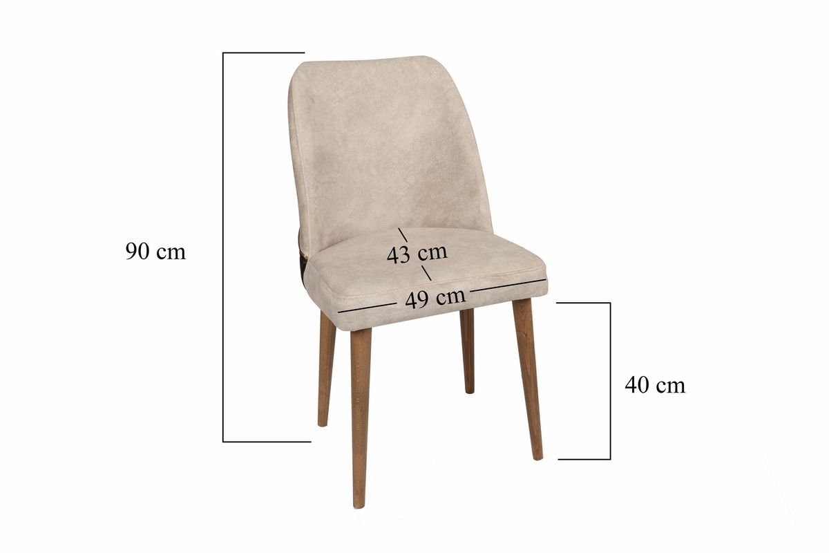Sada jídelních židlí Nova Cream and Walnut, 2 ks, 2 ks – obrázok 8