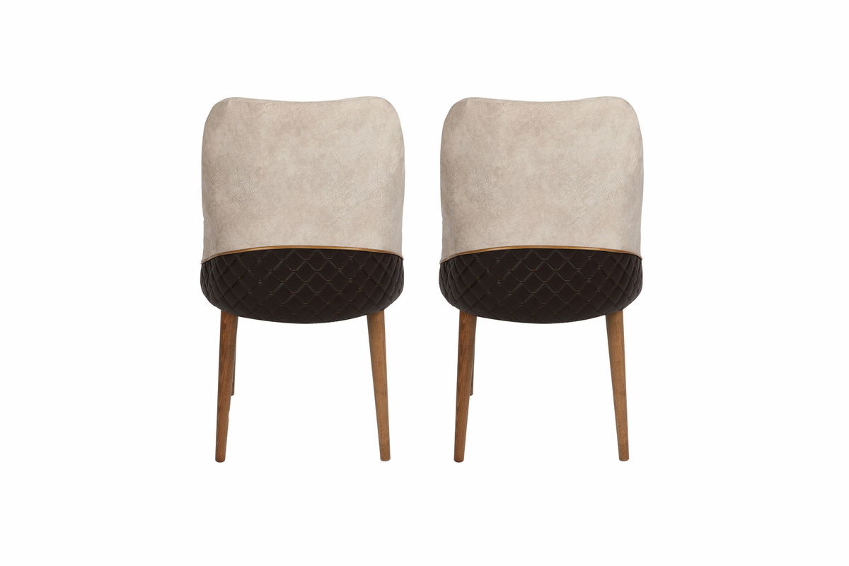 Sada jídelních židlí Nova Cream and Walnut, 2 ks, 2 ks – obrázok 4