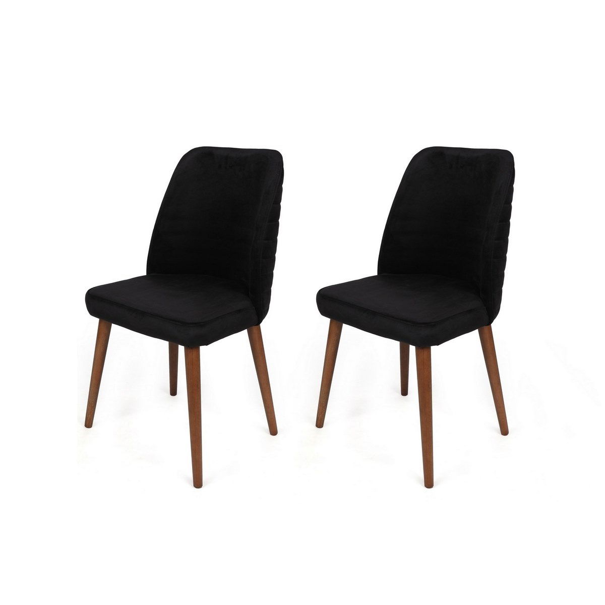 Sada jídelních židlí Tutku Black and Walnut, 2 ks