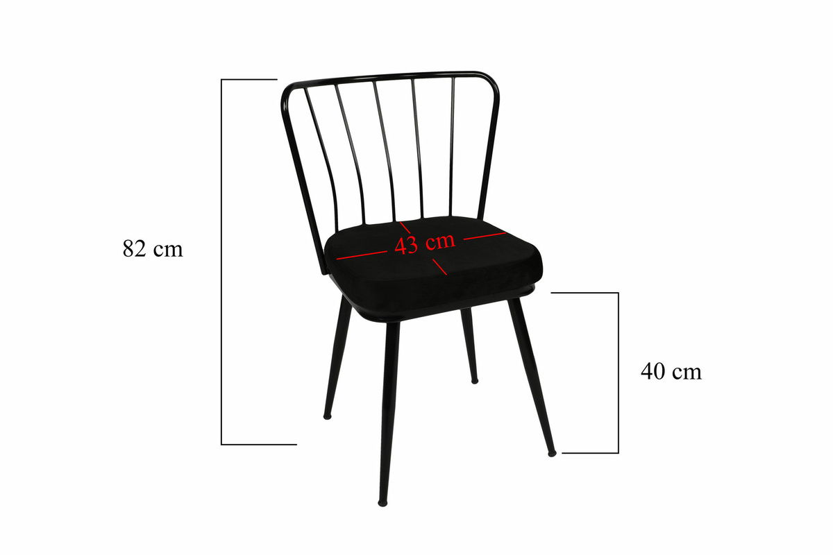 Sada jídelních židlí Yildiz Black and Black, 2 ks, 2 ks – obrázok 6