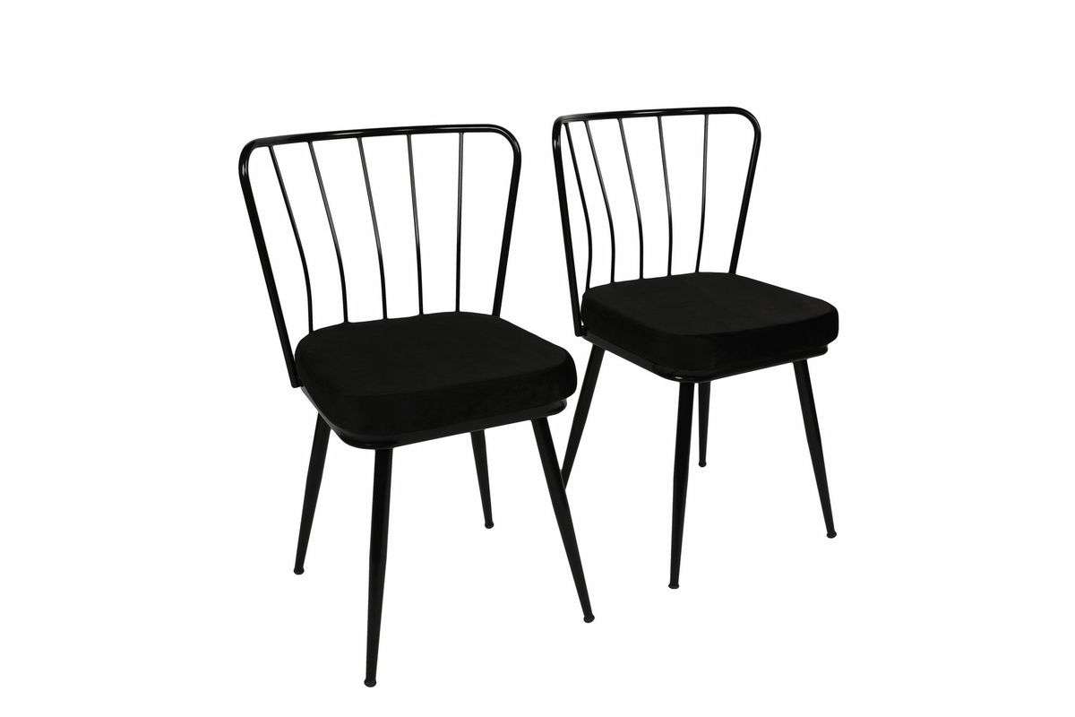 Sada jídelních židlí Yildiz Black and Black, 2 ks, 2 ks